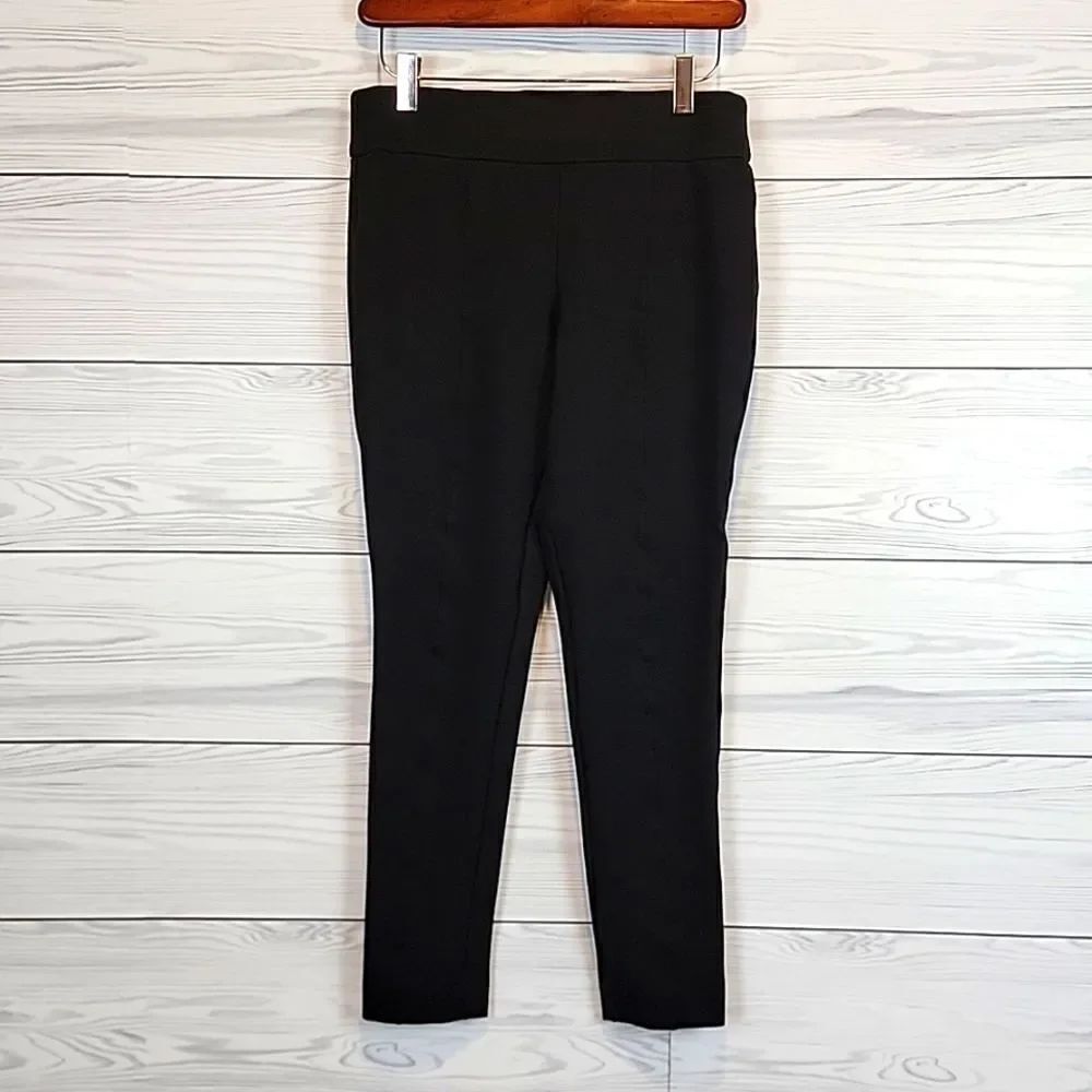 Ann Klein pull-on ankle pants slim fit in black Women's Size S
